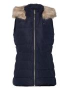 Heritage Down Tyra Vest With Fur Vests Padded Vests Navy Tommy Hilfiger