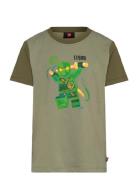 Lwtano 606 - T-Shirt S/S Tops T-Kortærmet Skjorte Khaki Green LEGO Kidswear