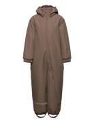 Snow Suit Solid Outerwear Coveralls Snow-ski Coveralls & Sets Brown Mikk-line