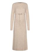 Vmmlefile Ls Boatneck Calf Dress Noos Knælang Kjole Cream Vero Moda Maternity