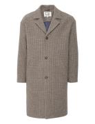 Cfclaes Houndstooth Cheked Relaxed Uldfrakke Frakke Beige Casual Friday