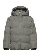 Hood Quilted Coat Outerwear Jackets & Coats Quilted Jackets Khaki Green Mango