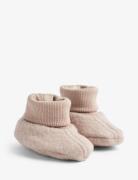 Wool Fleece Booties Lei Slippers Hjemmesko Pink Wheat