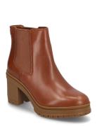 Cailie Leather Bootie Shoes Boots Ankle Boots Ankle Boots With Heel Brown Lauren Ralph Lauren