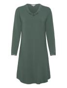 Bamboo Long Sleeve Nightdress With Nattøj Khaki Green Lady Avenue