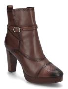 Mckinsey Burnished Leather Bootie Shoes Boots Ankle Boots Ankle Boots With Heel Brown Lauren Ralph Lauren