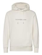 Chenille Monologo Hoodie Tops Sweatshirts & Hoodies Hoodies Cream Calvin Klein Jeans