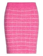 Viaudrey Check Knit Skirt /Ka Kort Nederdel Pink Vila