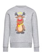 Jjxmas Jolly Sweat Crew Neck Jnr Tops Sweatshirts & Hoodies Sweatshirts Grey Jack & J S