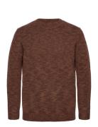 Mmglaporte Melange Crew Neck Knit Tops Knitwear Round Necks Brown Mos Mosh Gallery