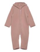 Pram Suit Wool Fleece  Outerwear Fleece Outerwear Fleece Suits Pink Huttelihut