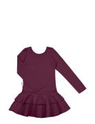 Frilla Dress Dresses & Skirts Dresses Casual Dresses Long-sleeved Casual Dresses Burgundy Gugguu