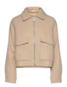 Msfreja Short Wool Jacket Uldjakke Jakke Beige Minus