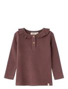 Nmfthoro Hou Ls Slim Top Lil Tops T-shirts Long-sleeved T-Skjorte Burgundy Lil'Atelier