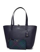 Faux-Leather Large Reversible Tote Bag Shopper Taske Blue Lauren Ralph Lauren