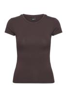 Soft Touch Short Sleeve Top Tops T-shirts & Tops Short-sleeved Brown Gina Tricot