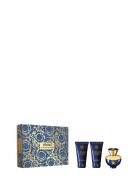 Gift Set Dylan Blue Pour Femme Edp + Body Lotion + Shower Gel Parfume Sæt Nude Versace Fragrance