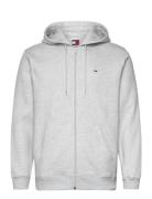 Tjm Reg S Flag Zip Thru Tops Sweatshirts & Hoodies Hoodies Grey Tommy Jeans