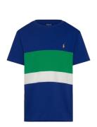 Striped Cotton Jersey Tee Tops T-Kortærmet Skjorte Blue Ralph Lauren Kids