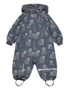 Snow Suit Aop Outerwear Coveralls Snow-ski Coveralls & Sets Blue Minymo