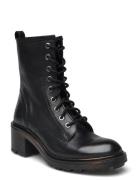 Biabrooklin Lace Up Boot Tumbled Leather Shoes Boots Ankle Boots Laced Boots Black Bianco