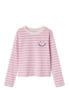 Nkflopine Ls Slim Short Top Tops T-shirts Long-sleeved T-Skjorte Pink Name It