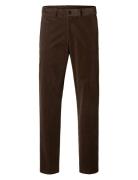 Slhreg-Cole Cord String Trs Bottoms Trousers Casual Brown Selected Homme