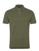 Slim Fit Mesh Polo Shirt Tops Polos Short-sleeved Green Polo Ralph Lauren