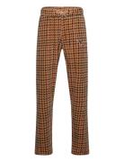 Dog Houndstooth Aop Velour Trousers Bottoms Sweatpants Brown Mini Rodini