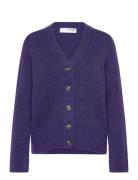 Slfmaline New Ls Knit Short Cardi Noos Tops Knitwear Cardigans Purple Selected Femme