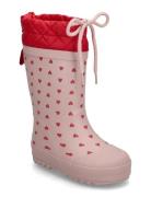 Rainboots With Woollining Shoes Rubberboots High Rubberboots Pink ANGULUS