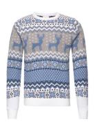 The Traditional Christmas Sweater Blue Tops Knitwear Round Necks Blue Christmas Sweats