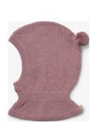 Knitted Balaclava Pomi Accessories Headwear Balaclava Pink Wheat