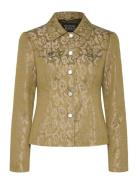 Jacquard Fitted Trucker Blazer Blazers Single Breasted Blazers Khaki Green Scotch & Soda