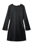 Nlfsatin Ls Bow Dress Dresses & Skirts Dresses Casual Dresses Long-sleeved Casual Dresses Black LMTD