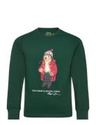 Polo Bear Cotton Long-Sleeve Tee Tops T-shirts Long-sleeved T-Skjorte Green Ralph Lauren Kids