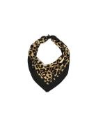 Coach Script Leopard Printed Silk Bandana Accessories Scarves Lightweight Scarves Brown Coach Accessories