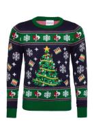 Christmas Tree Sweater Led Kids Tops Knitwear Pullovers Multi/patterned Christmas Sweats