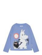 Mumin Och Stinky Tops T-shirts Long-sleeved T-Skjorte Blue MUMIN