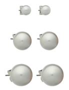 3-Pack Pearl Earrings Accessories Jewellery Earrings Studs Silver Monki