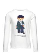 Polo Bear Cotton Jersey Long-Sleeve Tee Tops T-shirts Long-sleeved T-Skjorte White Ralph Lauren Kids