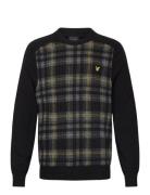 Lyle And Scott Tartan Jumper Tops Knitwear Round Necks Black Lyle & Scott