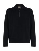 Warm Texture Polo Ls Sweater Tops Knitwear Half Zip Jumpers Black Calvin Klein Jeans