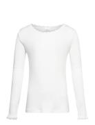 Nkfnamma Ls Slim Top Tops T-shirts Long-sleeved T-Skjorte White Name It