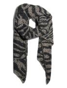 Pcpyron Long Animal Scarf Noos Bc Accessories Scarves Winter Scarves Black Pieces