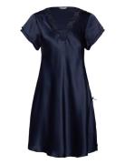 Pure Silk - Nightgown W.lace, Short Nattøj Navy Lady Avenue