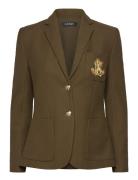 Bullion Jacquard Blazer Blazers Single Breasted Blazers Khaki Green Lauren Ralph Lauren