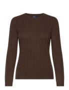 Cable-Knit Cashmere Sweater Tops Knitwear Jumpers Brown Polo Ralph Lauren