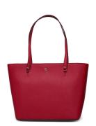 Crosshatch Leather Medium Karly Tote Bags Totes Red Lauren Ralph Lauren