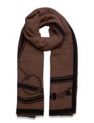 Belting-Motif Jacquard Blanket Scarf Accessories Scarves Winter Scarves Brown Lauren Ralph Lauren